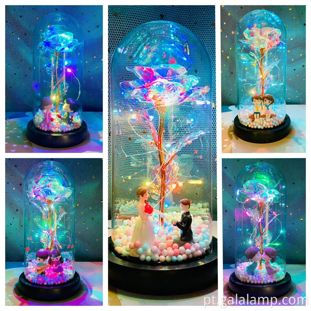 Galaxy Rose for Women, Glass Dome Rainbow Eternal Rose Gift